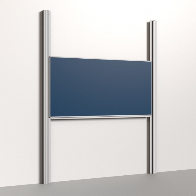Pylonentafel, 200x100 cm, 1-flächig, höhenverstellbar, Stahlemaille blau 